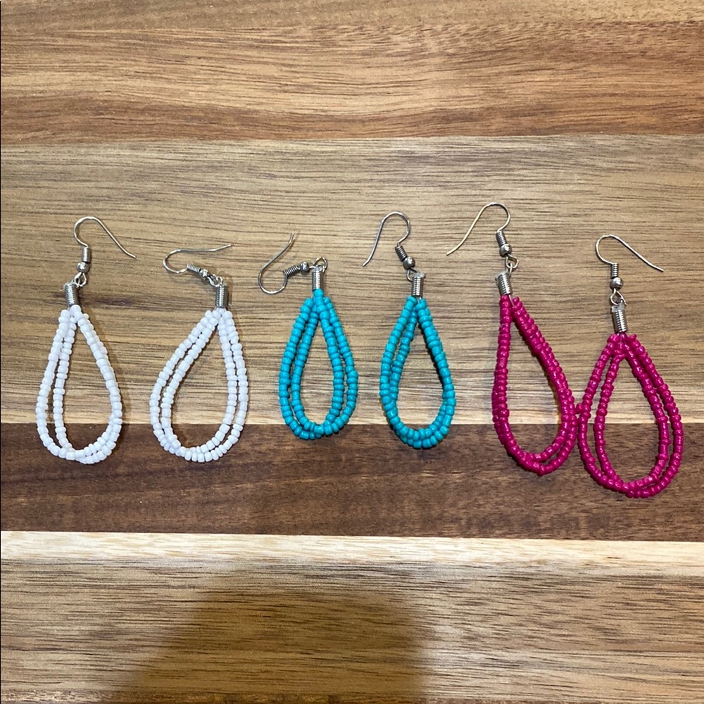 4/$20 3 sets of beaded earrings